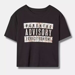 Torrid Parental Advisory Relaxed Fit Cotton Crew Crop Tee- 2x